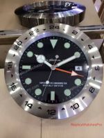 Fake Rolex Explorer II Wall Clock Stainless Steel Black Face